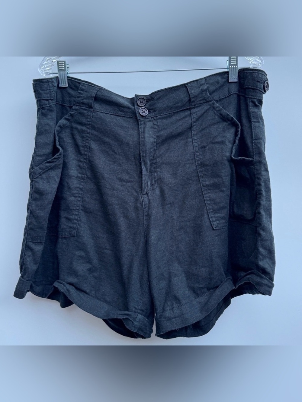 Sanctuary Black Linen Blend Shorts Size 33